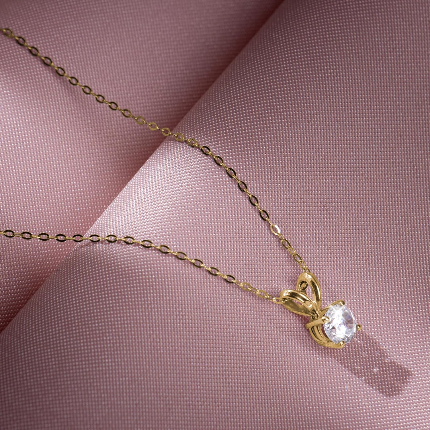 Amazon Essentials IGI Certified 0.25 Carat Solitaire Lab Grown Diamond Pendant Necklace in Solid White 14K Gold, Adjustable 16" Chain with 2" Extender, Jewelry for Women - Tennis Mindset