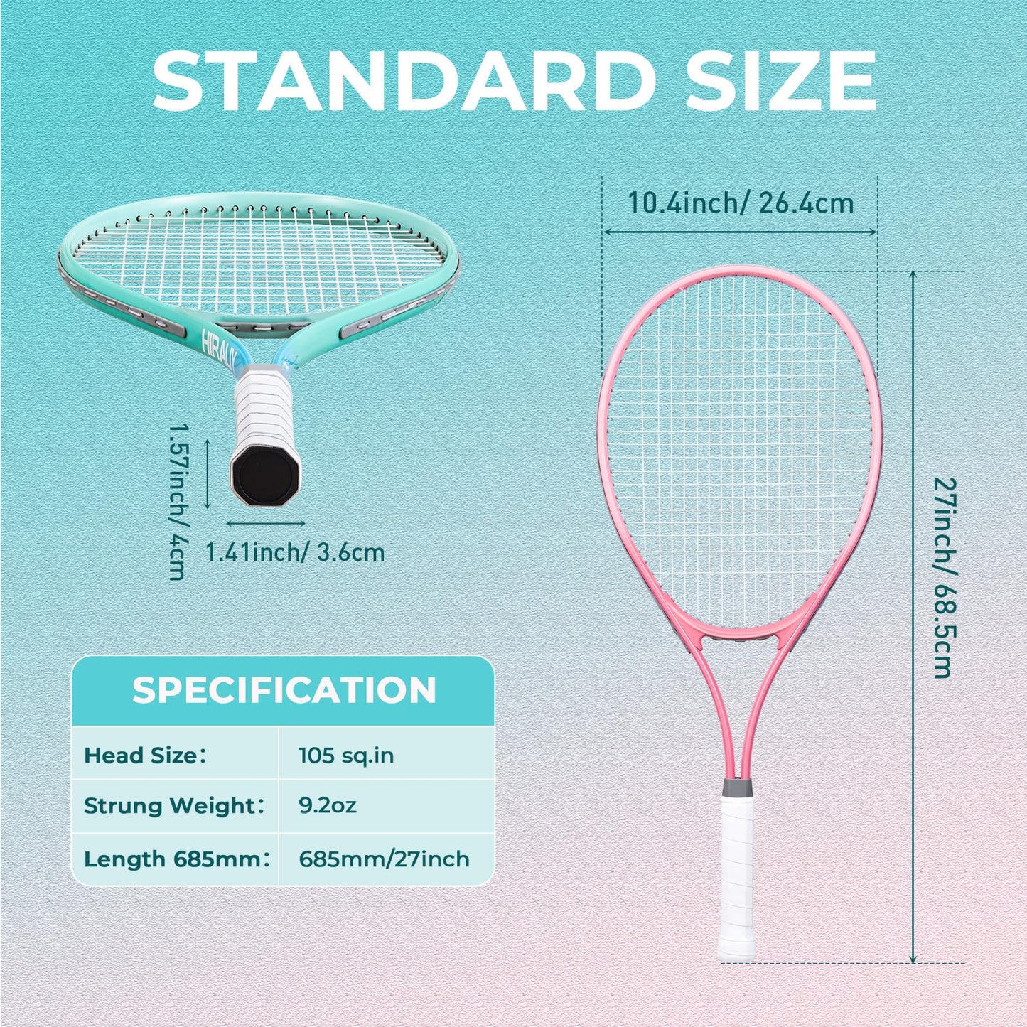 HIRALIY 27-Inch Tennis Racket for Adults with Ball and Carry Bag - Tennis Mindset