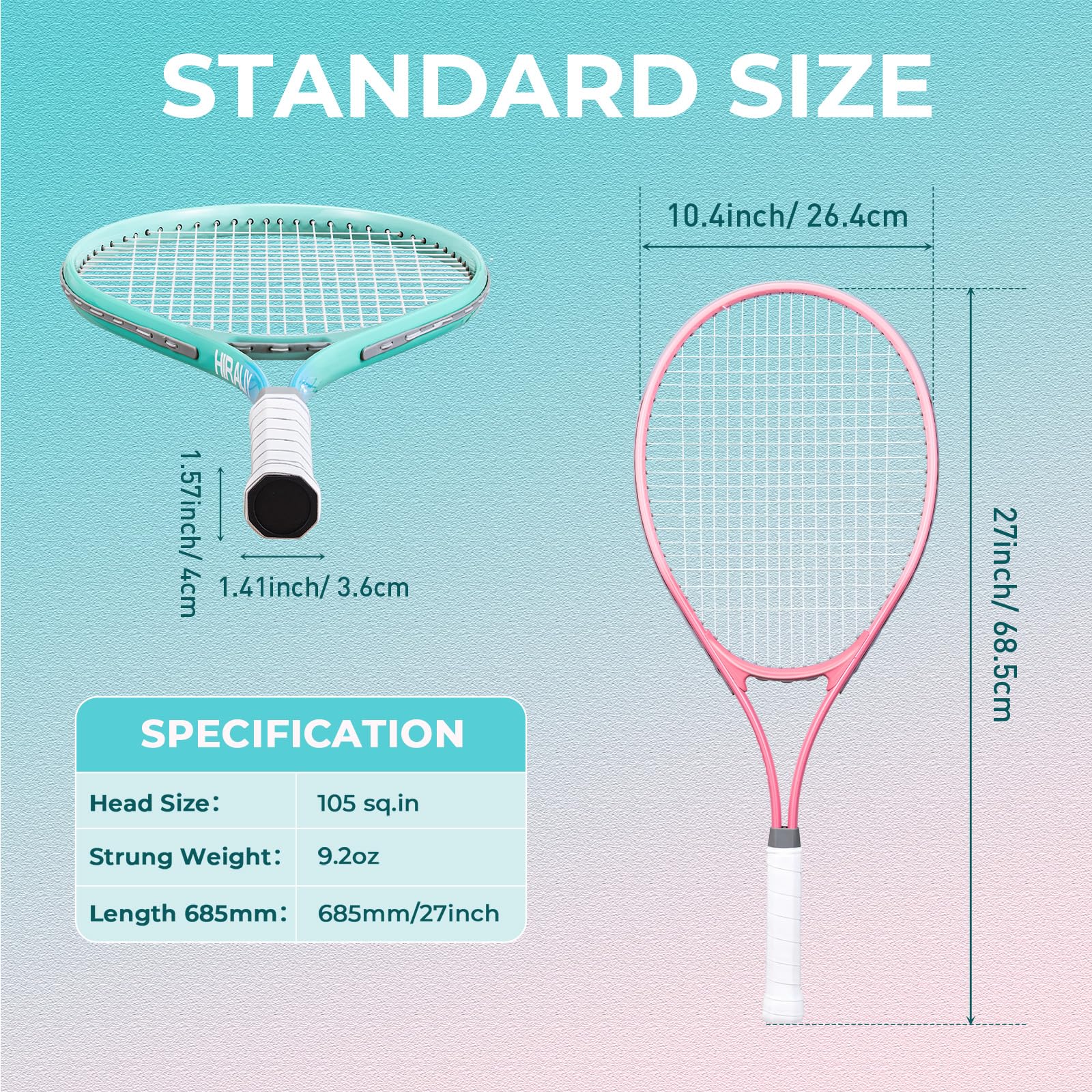 HIRALIY 27-Inch Tennis Racket for Adults with Ball and Carry Bag - Tennis Mindset