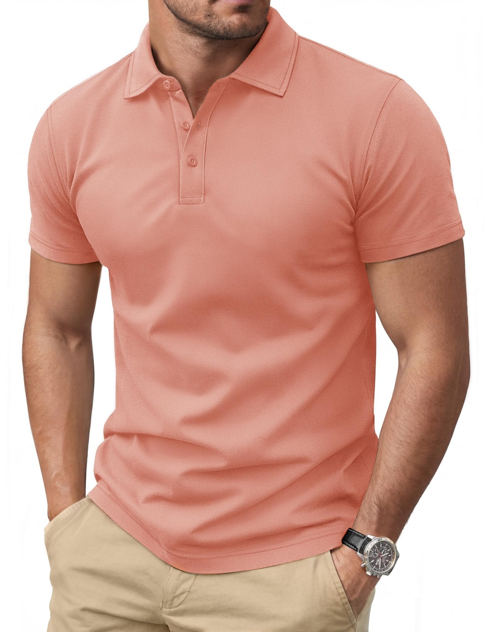 Cotrasen Men's Polo Shirts Short Sleeve Cotton Pique Classic Golf Shirts - Tennis Mindset