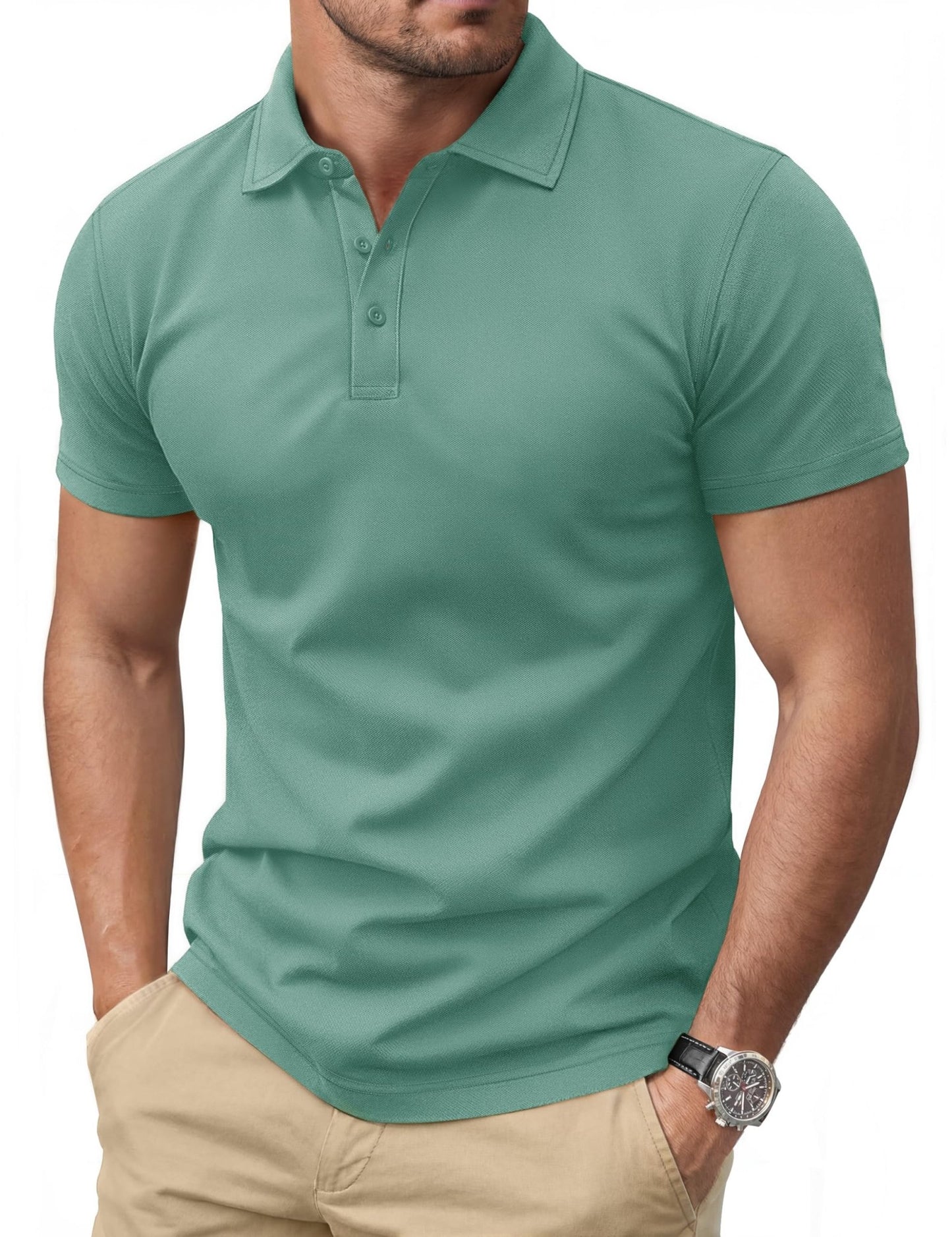 Cotrasen Men's Polo Shirts Short Sleeve Cotton Pique Classic Golf Shirts - Tennis Mindset