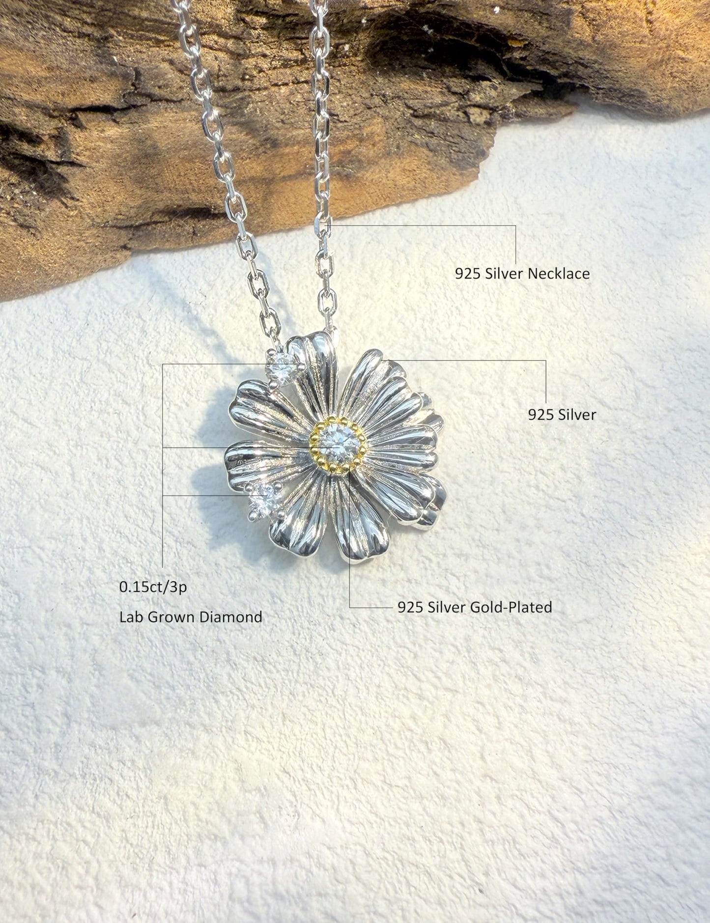 Sterling Silver Lab Grown Diamond Necklace for Women, 18 inch - Tennis Mindset