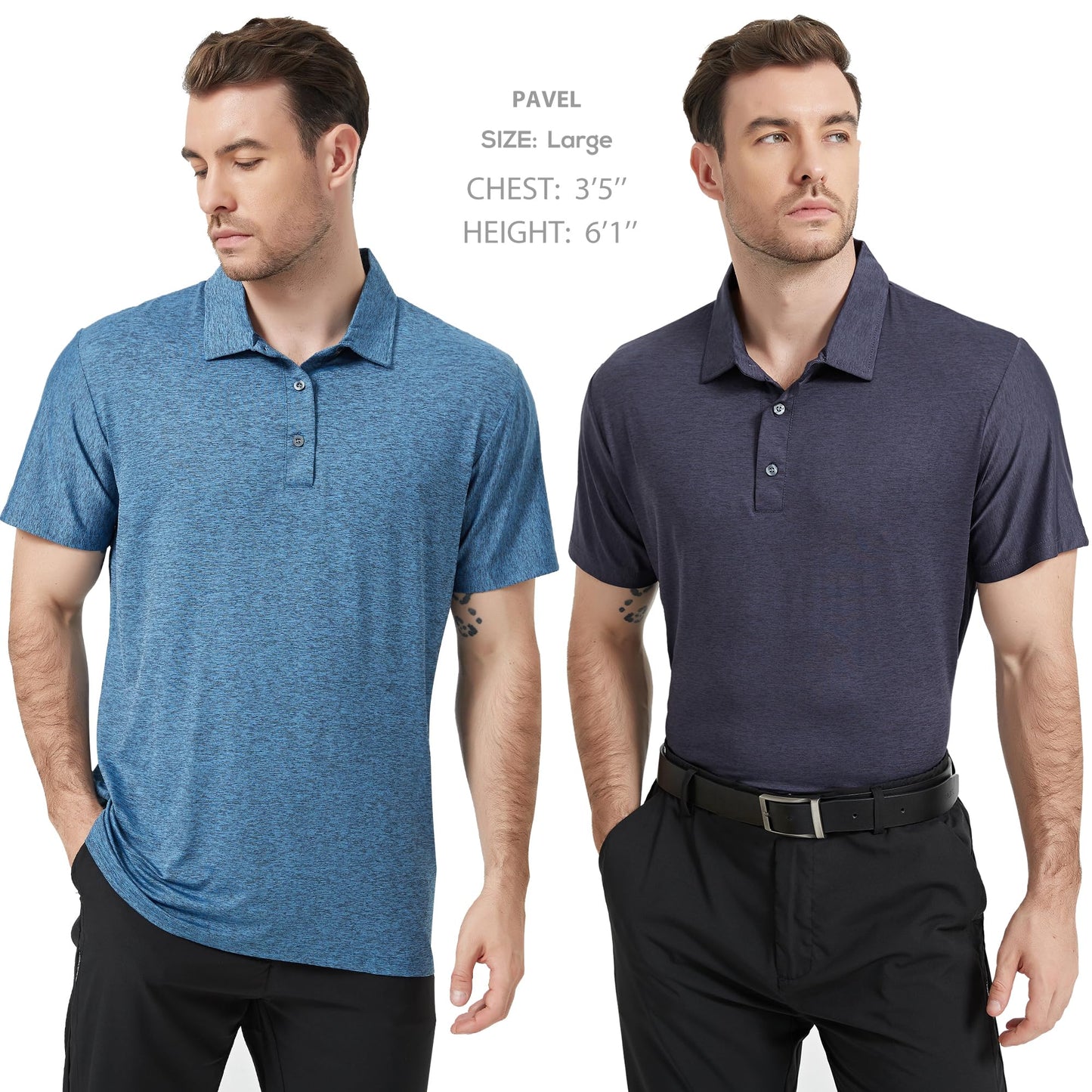 5 Pack Men's Polo Shirts Short Sleeve Golf T Shirt Performance Casual - Tennis Mindset