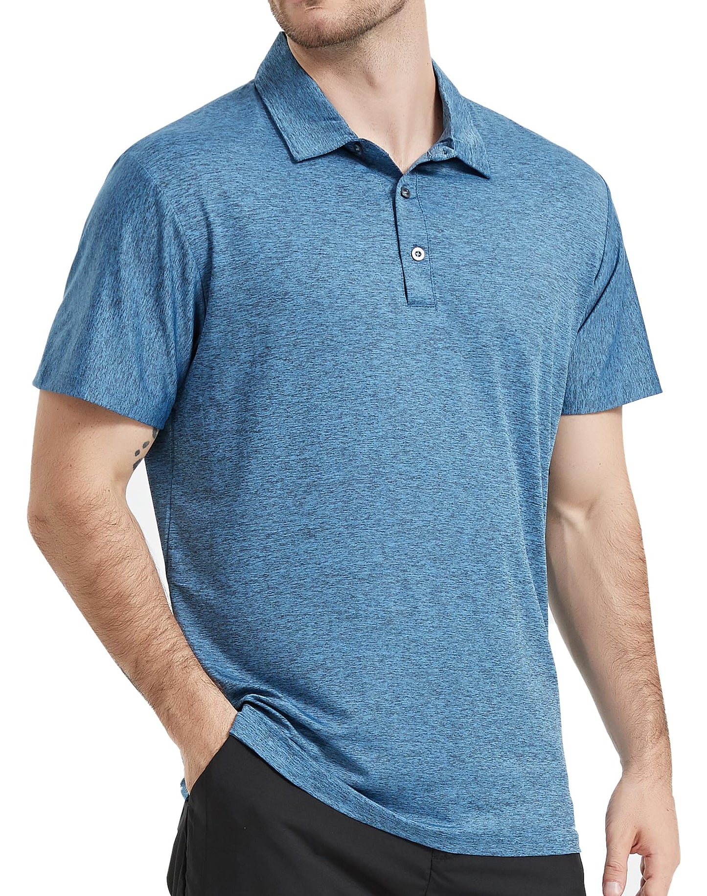 5 Pack Men's Polo Shirts Short Sleeve Golf T Shirt Performance Casual - Tennis Mindset
