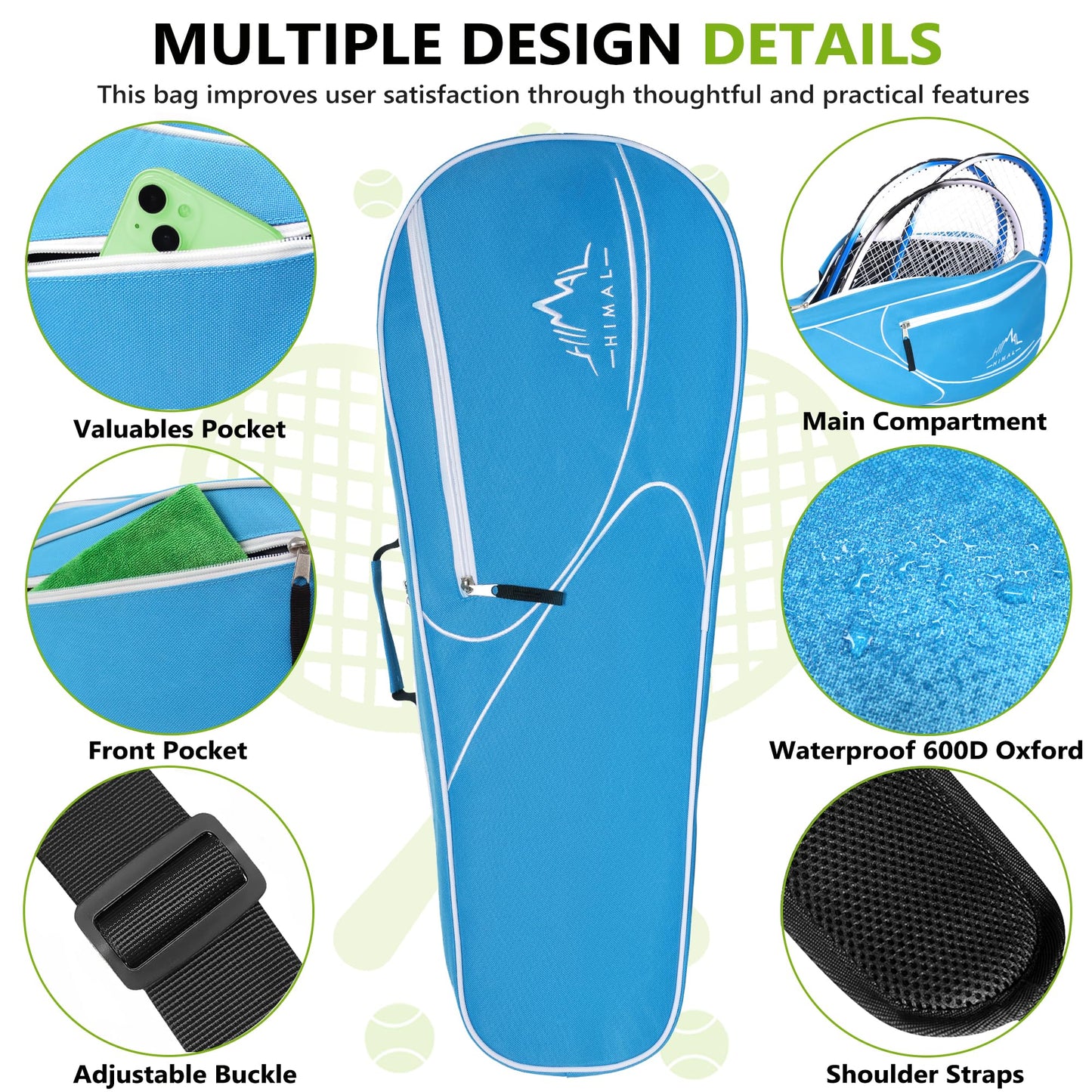 Himal Outdoors 3 Racquet Tennis Bag Tennis Racket Bag for Men Women - Tennis Mindset