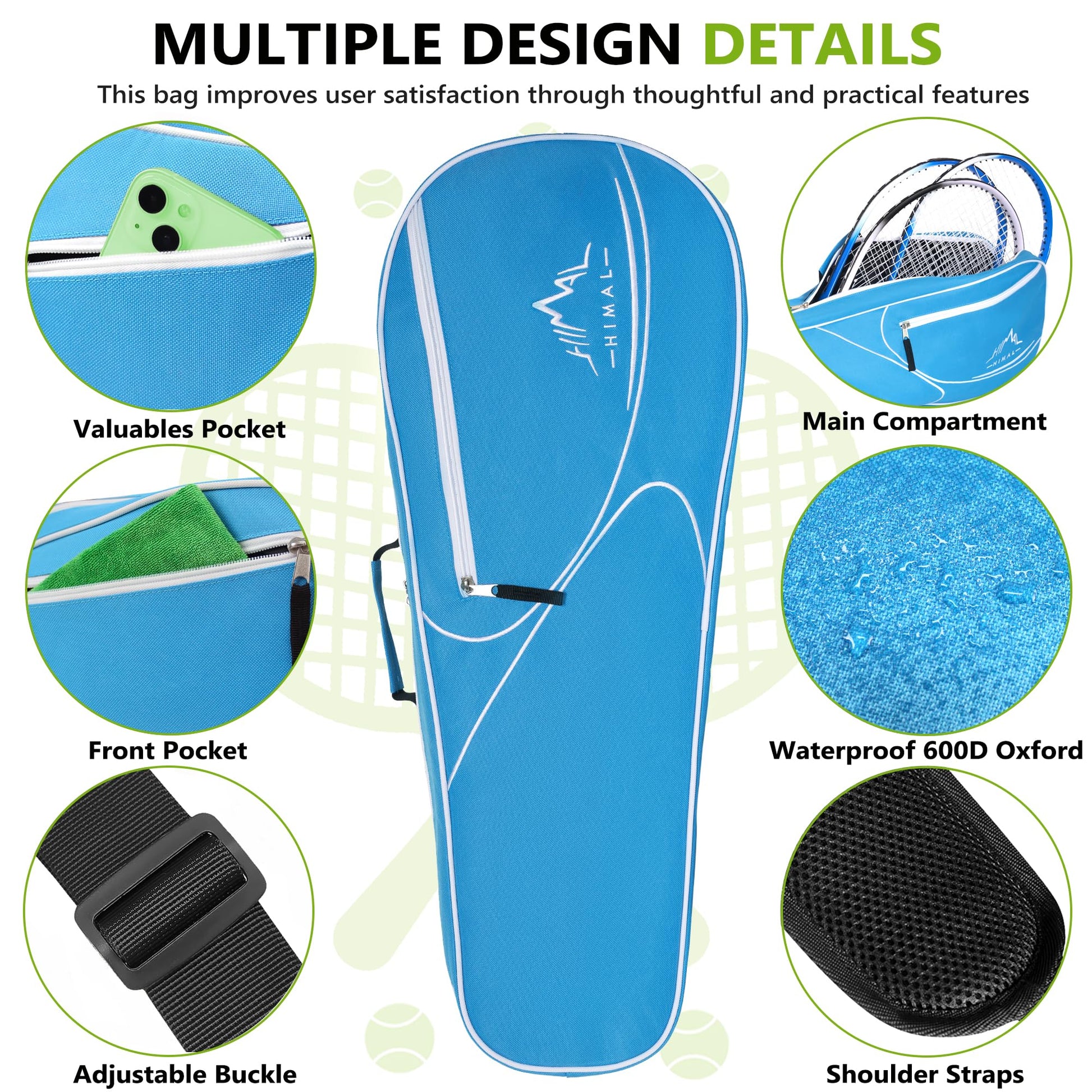 Himal Outdoors 3 Racquet Tennis Bag Tennis Racket Bag for Men Women - Tennis Mindset