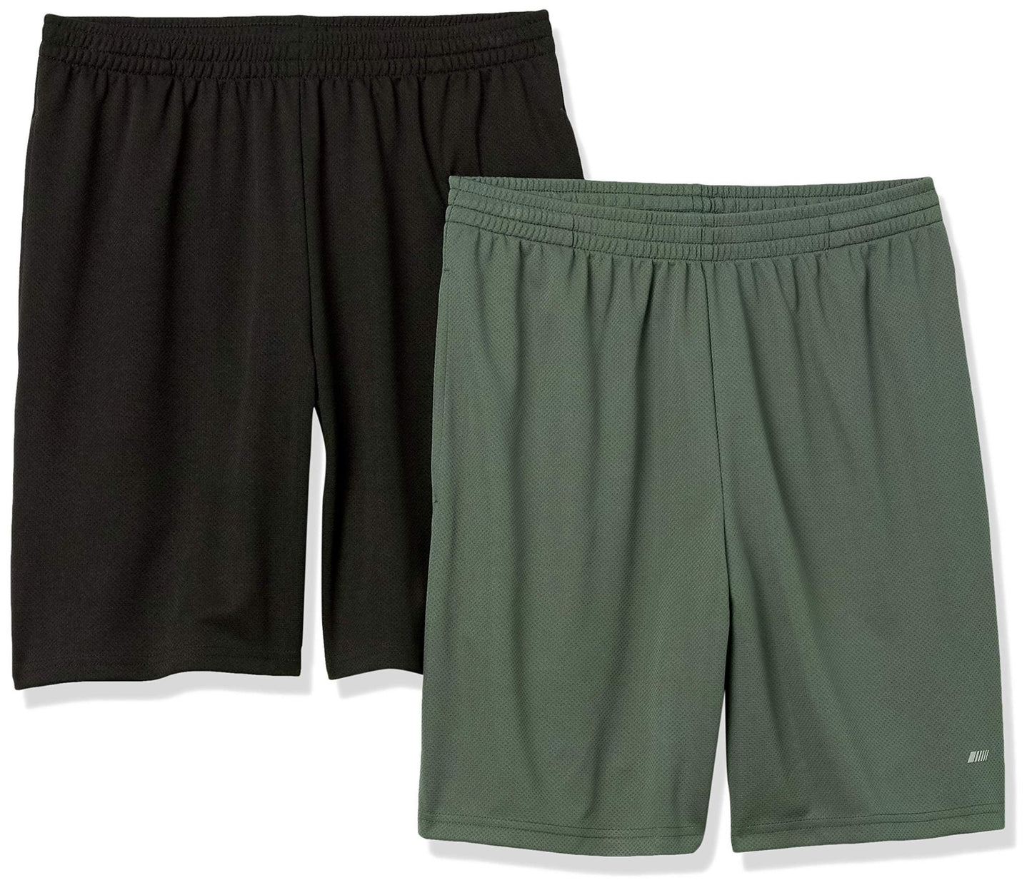 Amazon Essentials Men's Athletic Basketball Gym Shorts, Breathable Moisture Wicking, Loose-Fit Performance Tech, Pack of 2 - Tennis Mindset