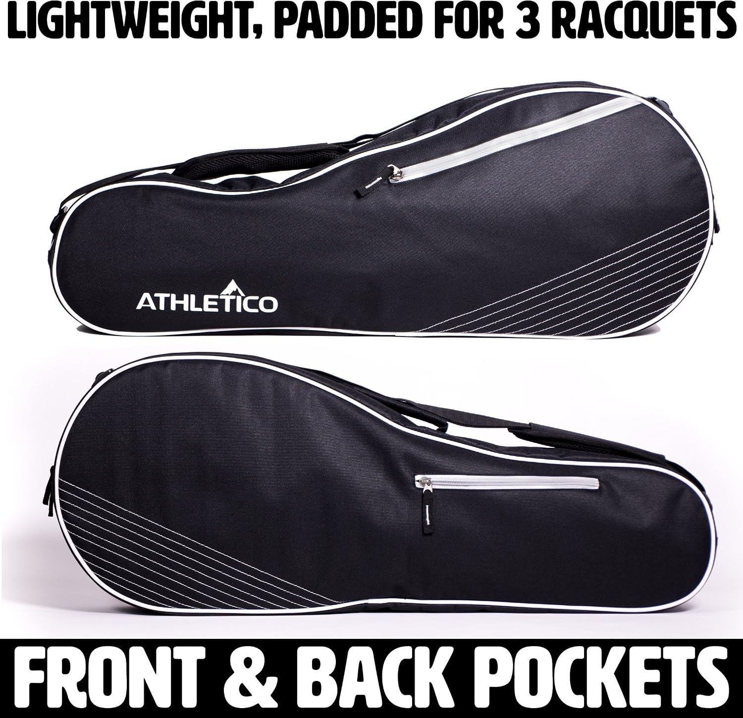 Athletico Tennis Bag and Racketball Bag - Tennis Bags for Women and Men to Hold Tennis Racket, Racquetball Racket, Pickleball Paddles and Other Equipment or Gear - Tennis Mindset