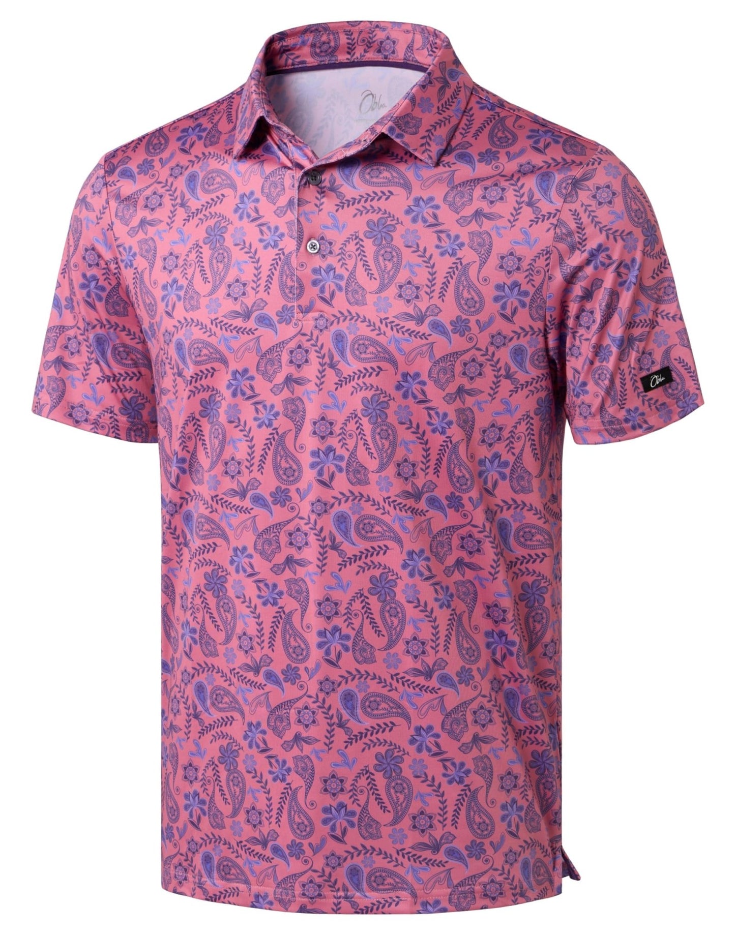 Obla Men's Golf Polo Shirts Print Short Sleeve Dry Fit Collared Shirt - Tennis Mindset