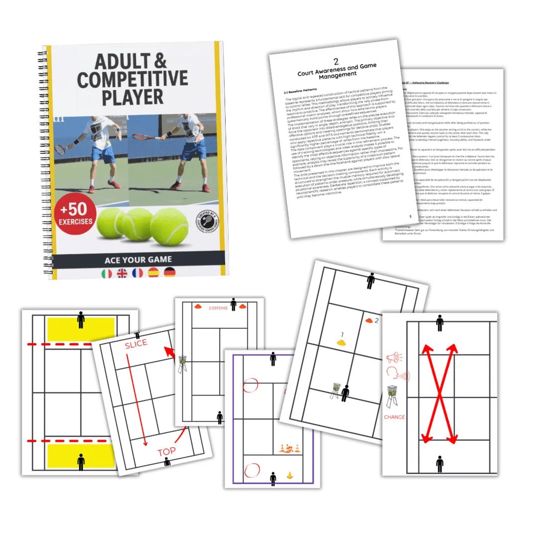 Adult & Competitive Tennis Player + Exercises Book – Advanced Drills & Training - Tennis Mindset