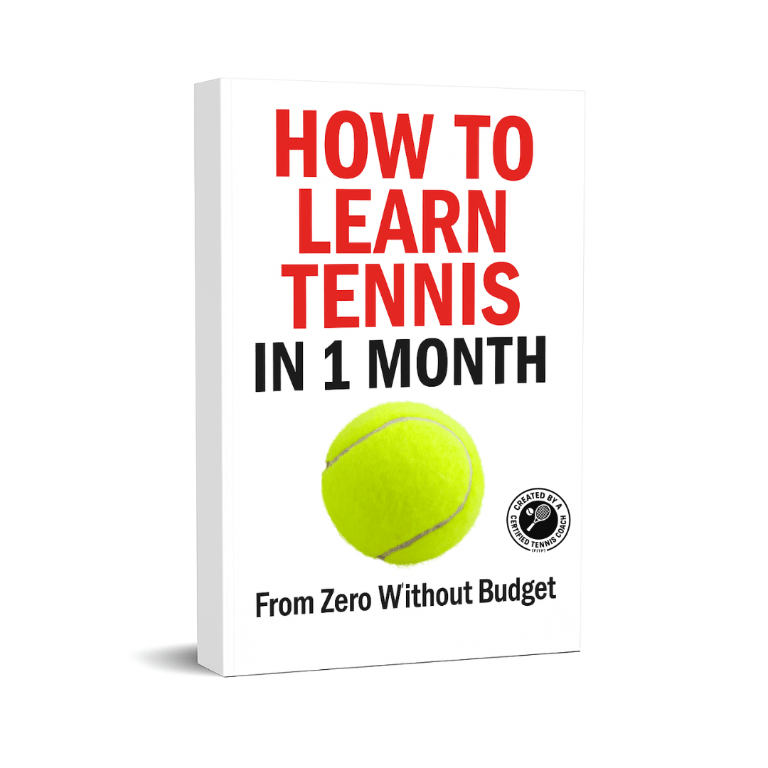 Learn Tennis in 1 Month from Zero Without Budget - Beginner tennis training guide ebook cover